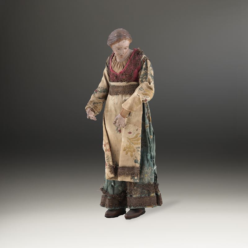 Contadina con grembiule. Napoli, XVIII-XIX secolo  - Asta Scultura e Oggetti d'Arte - Cambi Casa d'Aste