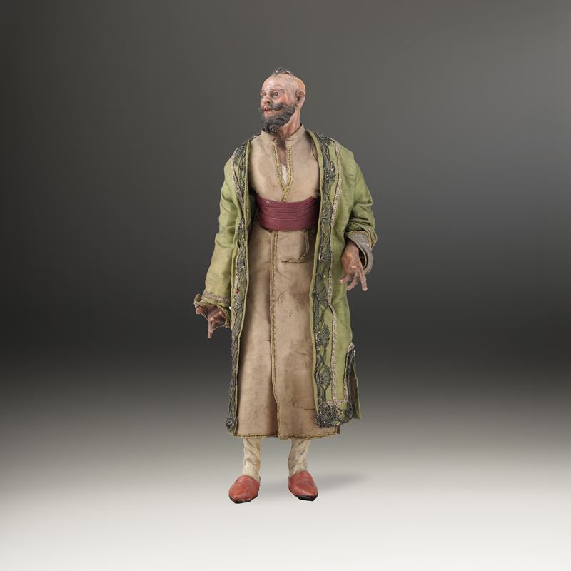 Turco con veste verde. Napoli, XVIII-XIX secolo  - Asta Scultura e Oggetti d'Arte - Cambi Casa d'Aste