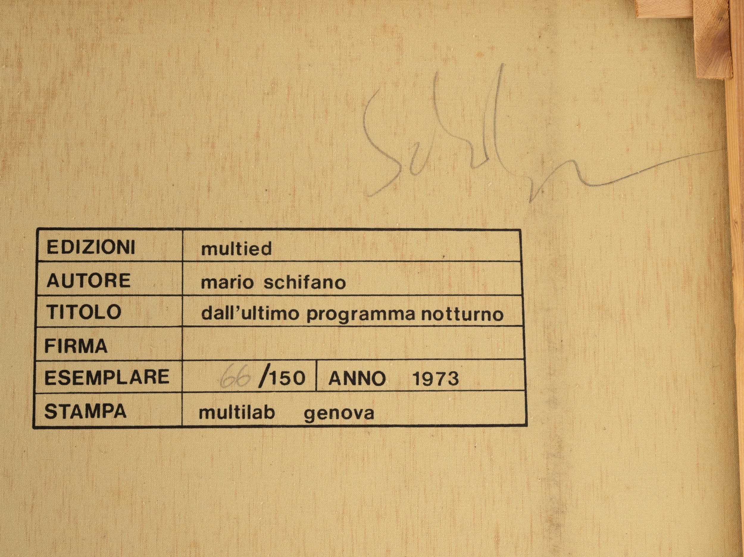 Mario Schifano - Dall’ultimo Programma Notturno