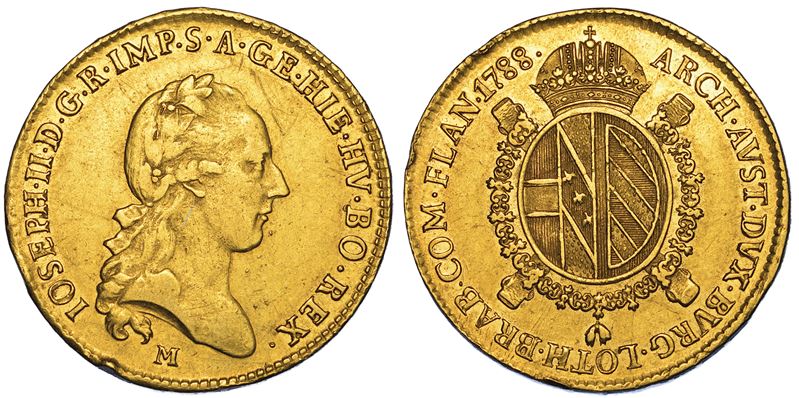 MILANO. GIUSEPPE II D'ASBURGO-LORENA, 1780-1790. Sovrana 1788.  - Auction Numismatics - I - Cambi Casa d'Aste