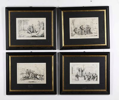 Bartolomeo Pinelli (1781 – 1835) Eremita che Fa Bagiare una Reliquia, 1809 / Ciociara che Prega A...