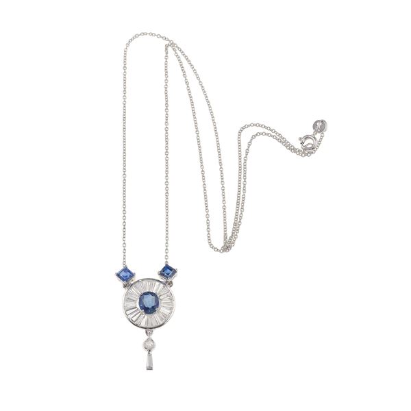 Sapphire and diamond necklace