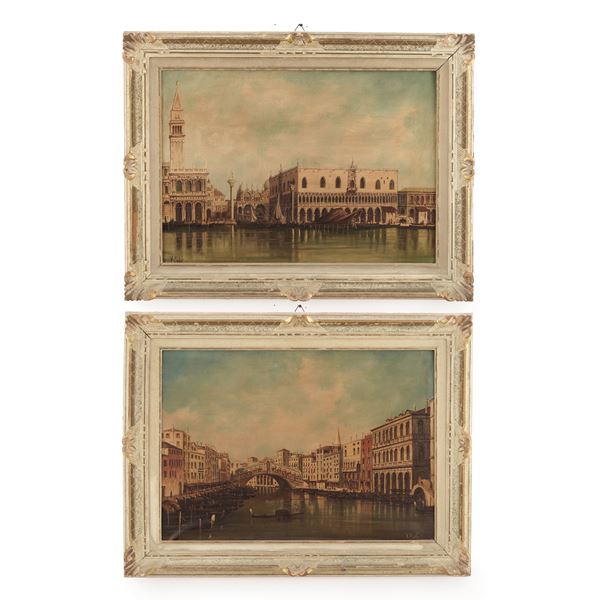 Due vedute di Venezia firmate Vitali, XX secolo