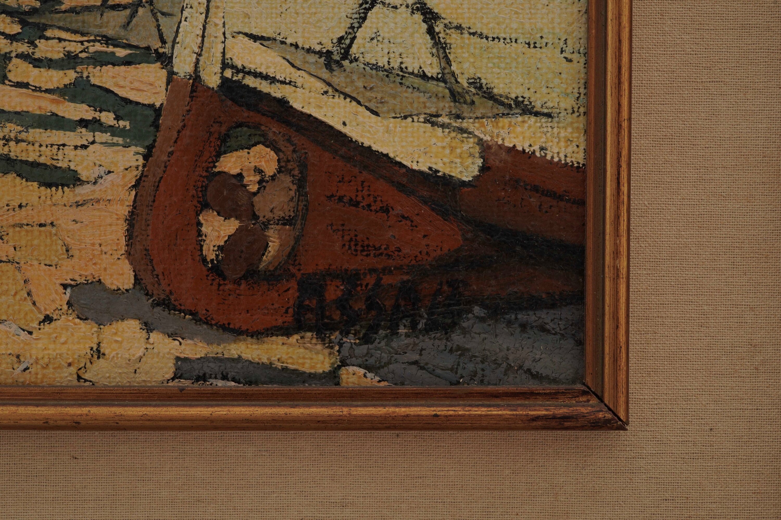 Vincenzo Assale, Colori nel porticciolo di Rapallo, olio su tela