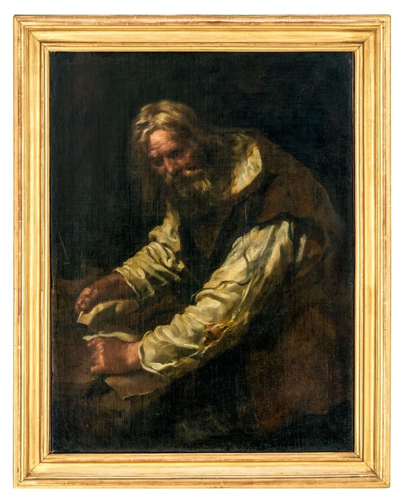 Bernhard Keilhau detto Mons&#249; Bernardo : Uomo che strappa una lettera  - olio su tela - Asta Fine Art Selection - Cambi Casa d'Aste
