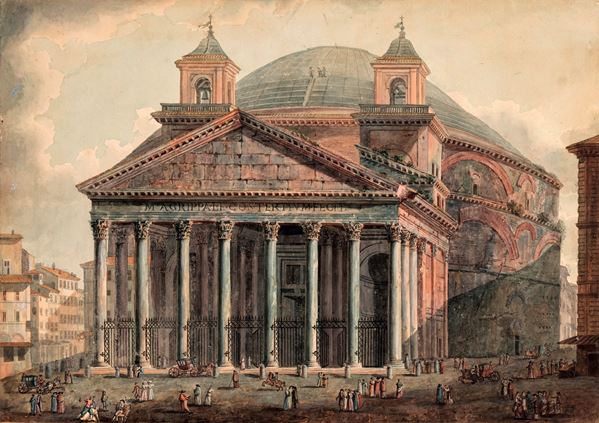 Scuola del XVIII secolo Veduta del Pantheon