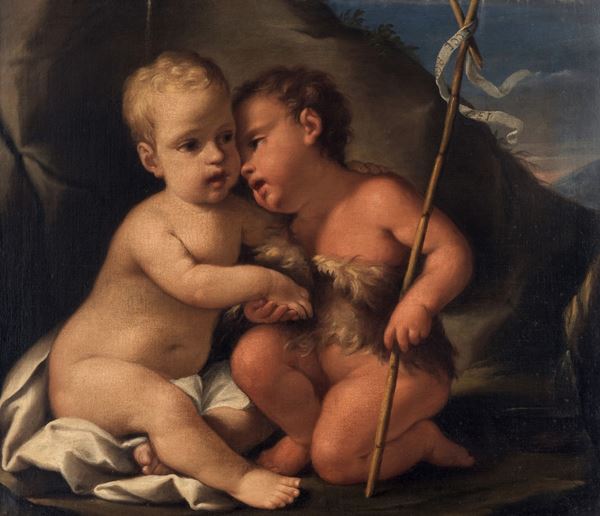 Scuola veneta del XVIII secolo San Giovannino e Gesù bambino