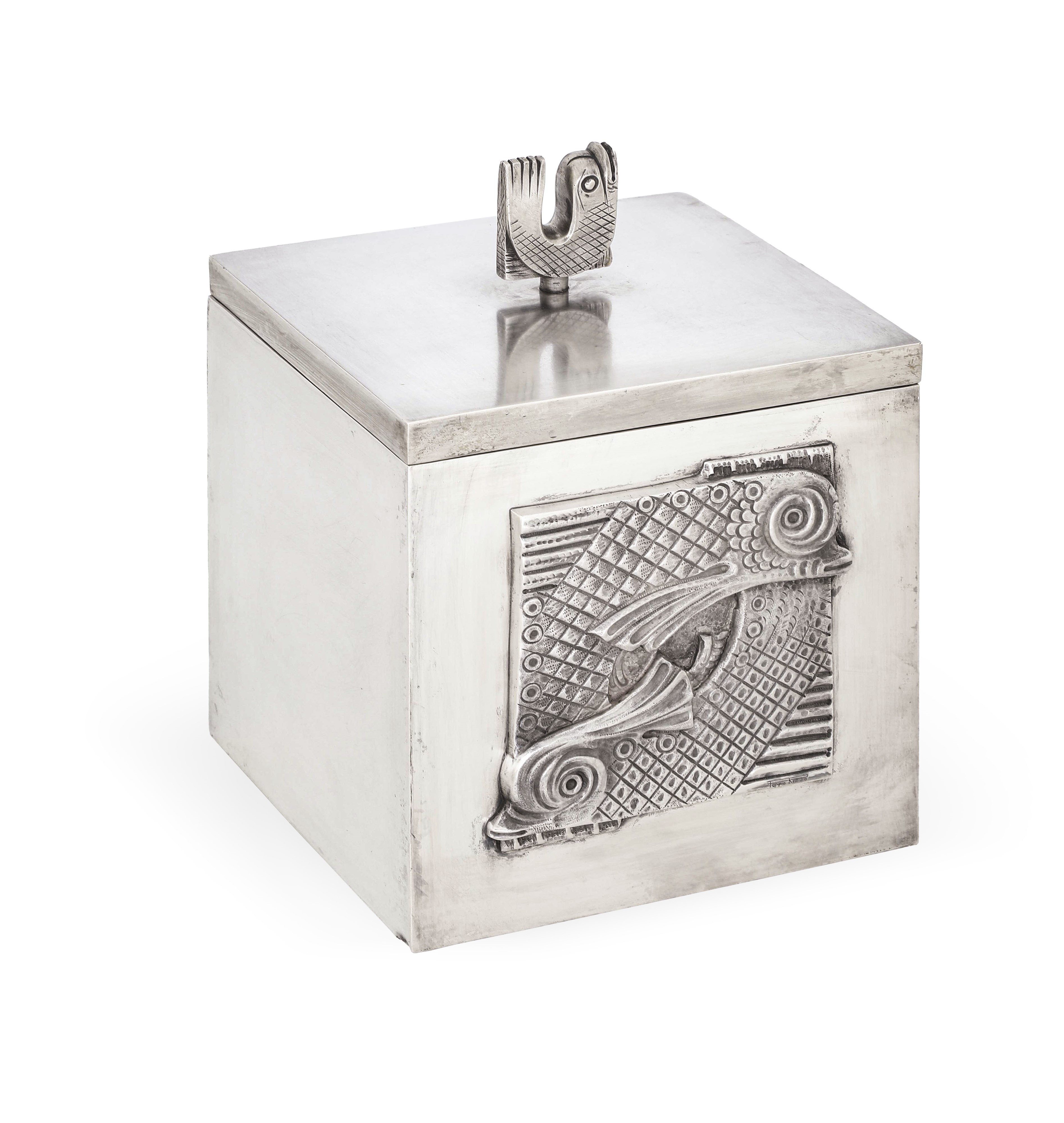 Scatola. Argenteria artistica italiana, anni 1920-40, firmata "Pippo Rizzo"