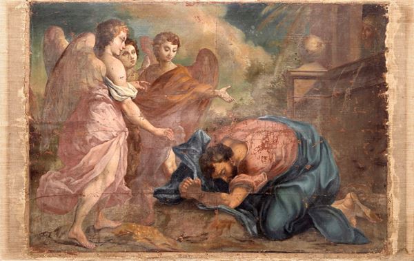 Scuola del XVIII secolo Abramo visitato dai tre angeli