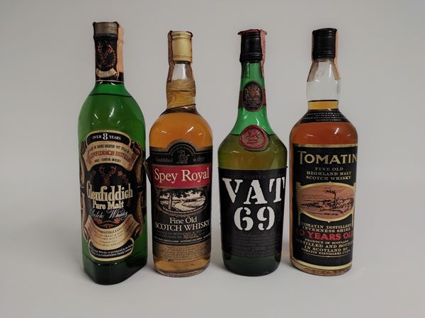 Glenffidich, Spey Royal, Vat 69, Tomatin, Scotch Whisky