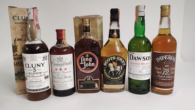 Cluny, Crawford's, Dawson, Long John, Imperial, Scots Grey, Scotch Whisky