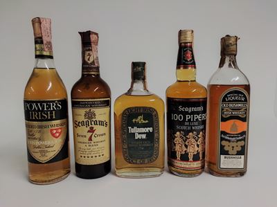 Power's, Seagram's, Tullamore, Old Bushmills, Irish Whiskey & Scotch Whisky