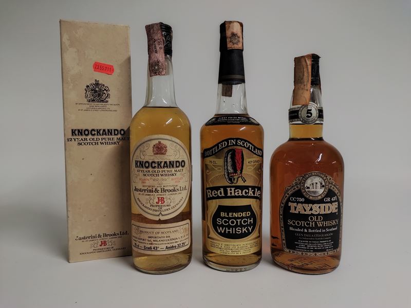 Tayside, Red Hackle, Knockando, Malt & Scotch Whisky  - Auction Spring Wines and Spirits - Cambi Casa d'Aste