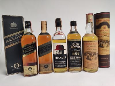 Johnnie Walker, Francis, Glen Morris, Glenmorangie, Malt & Scotch Whisky