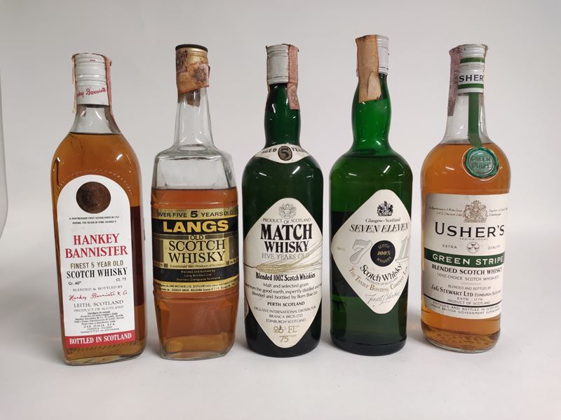 Hankey Bannister, Langs, Match, Seven Eleven, Usher's, Scotch Whisky  - Auction Spring Wines and Spirits - Cambi Casa d'Aste