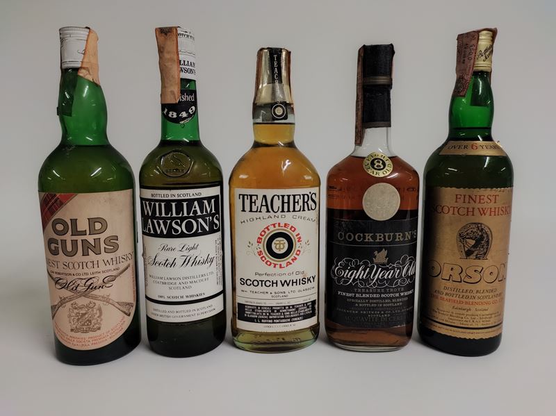 Old Guns, William Lawson's, Teacher's, Cockburn's, Orson, Scotch Whisky  - Auction Spring Wines and Spirits - Cambi Casa d'Aste
