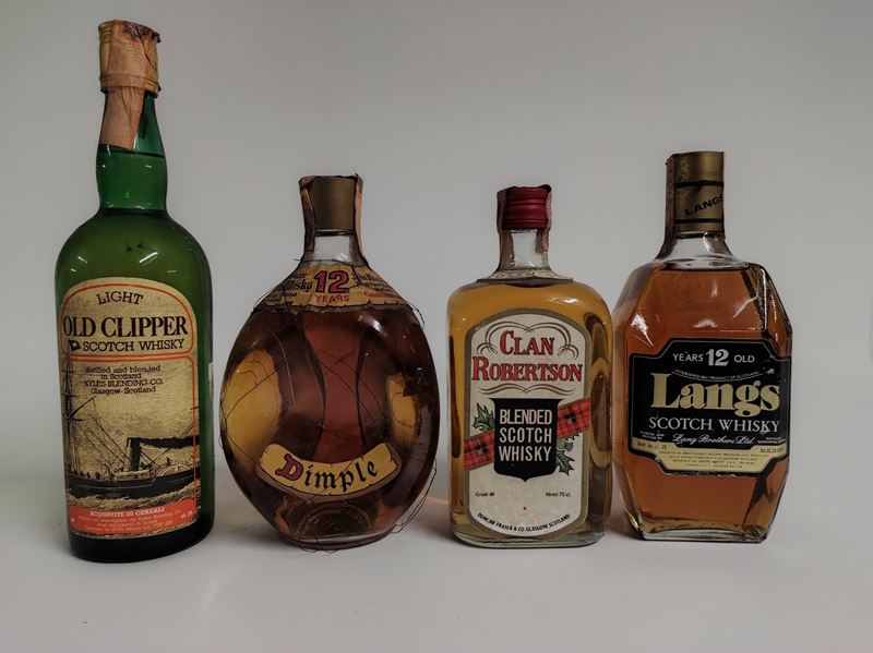 Old Clipper, Dimple, Clan Robertson, Langs, Scotch Whisky  - Auction Spring Wines and Spirits - Cambi Casa d'Aste