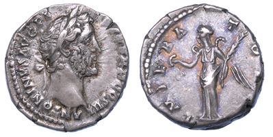 Antonino Pio, 138-161. Denario, Anni 143-144. Roma.