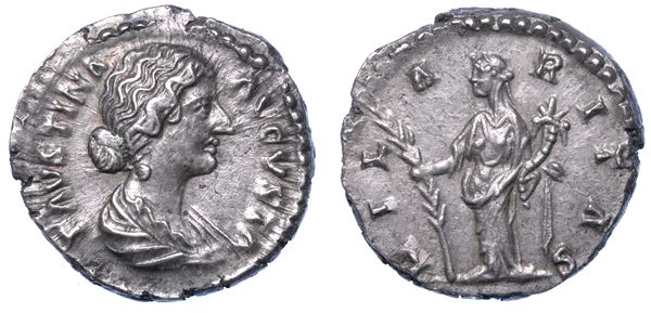 FAUSTINA II (Moglie di Marco Aurelio), 147-176. Denario. Roma.