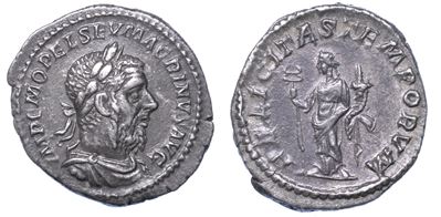 Macrino, 217-218. Denario. Roma.
