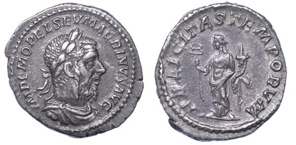 MACRINO, 217-218. Denario. Roma.