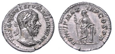 Macrino, 217-218. Denario. Roma.