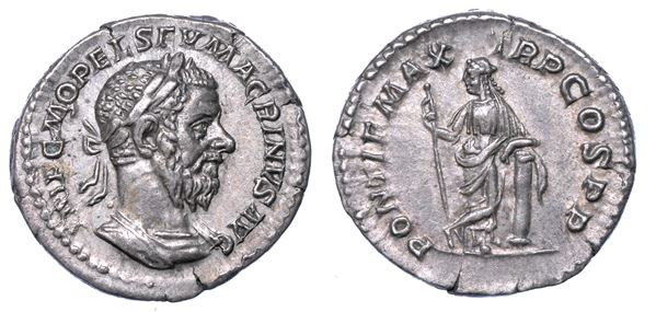 MACRINO, 217-218. Denario. Roma.