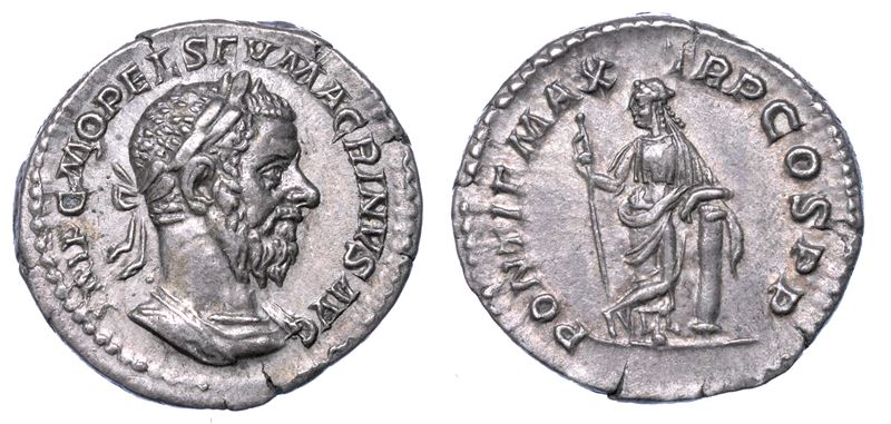 MACRINO, 217-218. Denario. Roma.  - Asta Numismatica - I - Cambi Casa d'Aste