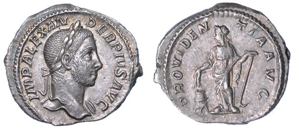 ALESSANDRO SEVERO, 222-235. Denario. Roma.