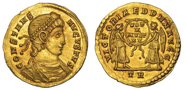 COSTANTE, 337-350. Solido, anni 347-348. Treviri.