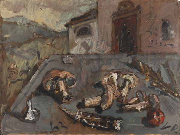 Filippo De Pisis - Natura morta con funghi