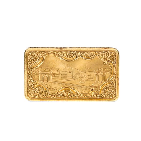 Portogallo. Marchi in uso dal 1887 al 1919 Tabacchiera in oro fuso e cesellato