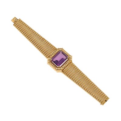 Bracciale in oro giallo 750/1000 con ametista