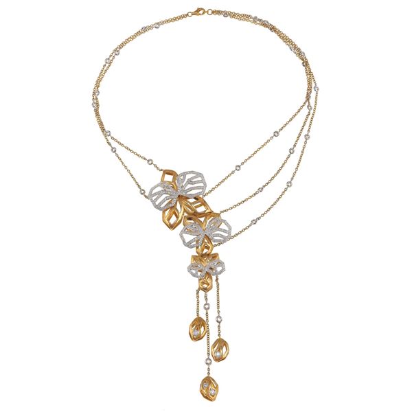 Diamond and gold necklace