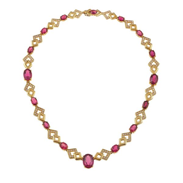 Martignetti. Girocollo con tormaline e diamanti