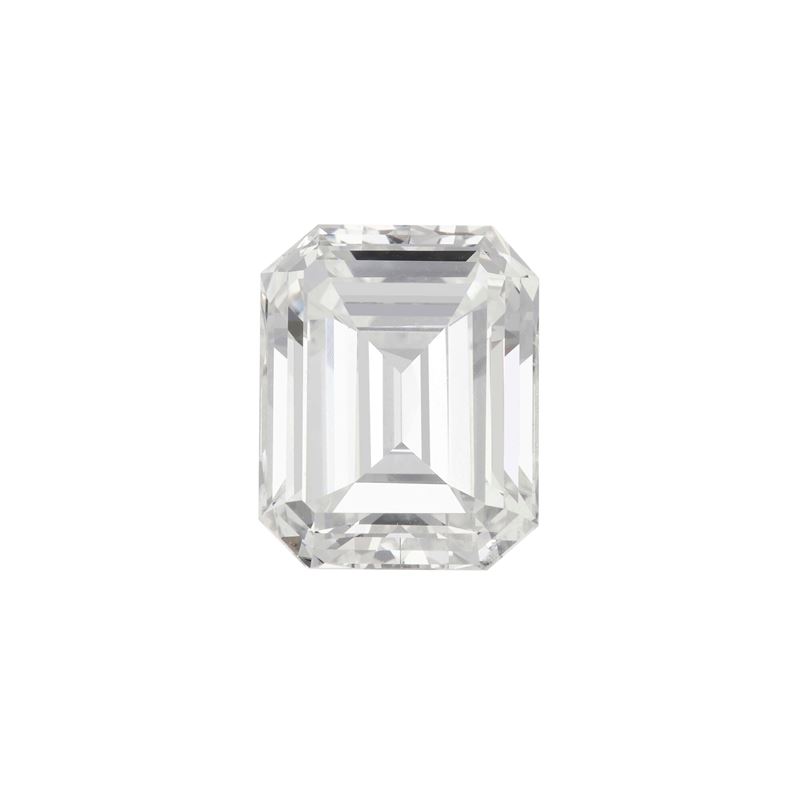Emerald cut diamond weighing 5.81 carats, color I, clarity VVS1, fluorescence medium. Gemmological Report R.A.G. Torino n. DR25003  - Auction Fine Jewellery - Cambi Casa d'Aste