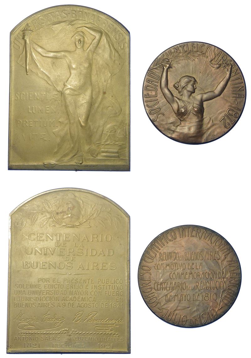 ARGENTINA. Lotto di due medaglie.  - Auction Numismatics - Medals and popes - II - Cambi Casa d'Aste