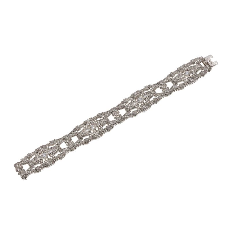 Old-cut diamonds weighing approximately 10.00 carats and platinum bracelet  - Auction Fine Jewellery - Cambi Casa d'Aste