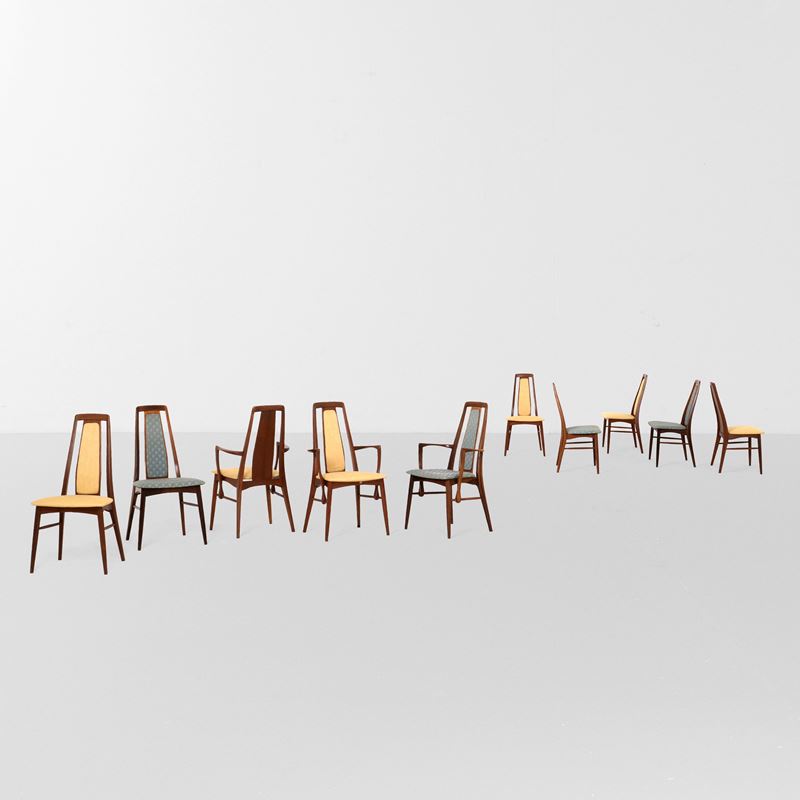 Koefoeds Hornslet : Sette sedie e tre capotavola  - Asta Design - Cambi Casa d'Aste