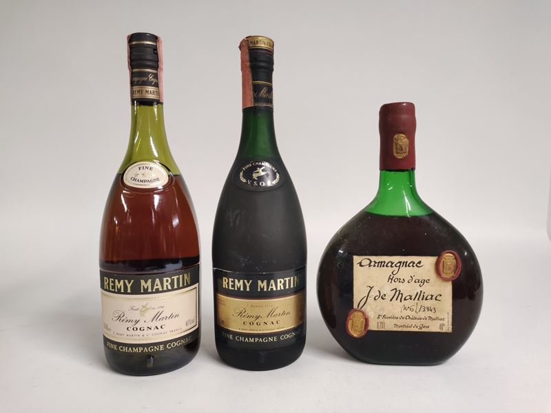 Remy Martin, J. De Malliac, Cognac & Armagnac  - Auction Spring Wines and Spirits - Cambi Casa d'Aste