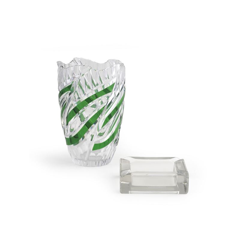 Lotto composto da vaso in cristallo anni '60 e posacenere in cristallo  - Asta Antiquariato - Cambi Casa d'Aste