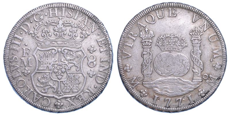 MESSICO. CARLOS III, 1759-1788. 8 Reales 1771. Città del Messico.  - Asta Numismatica - I - Cambi Casa d'Aste