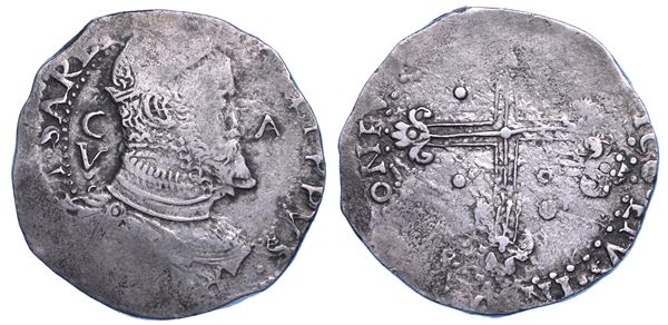 CAGLIARI. FILIPPO II D’ASBURGO, 1556-1598. 5 Reali Maltagliato.