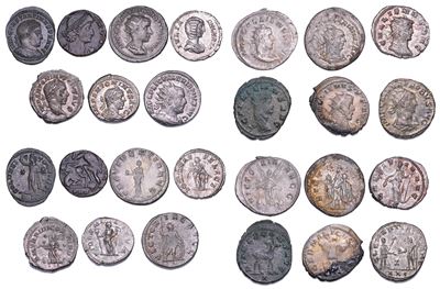 Monete Romane, Lotto di tredici monete antiche