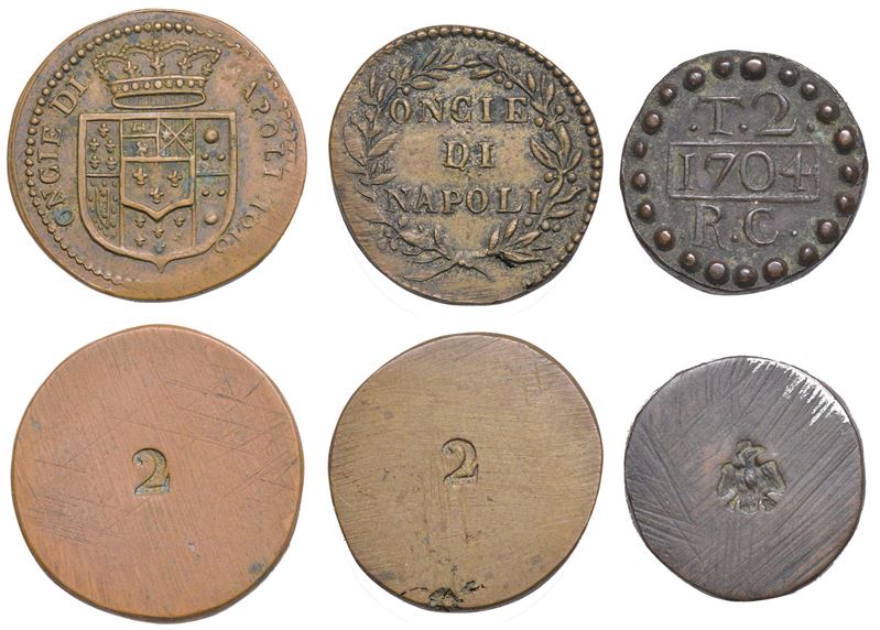 NAPOLI. Lotto di tre pesi monetali.  - Auction Numismatics - I - Cambi Casa d'Aste