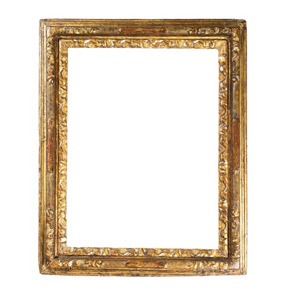 Cornice a tre ordini di intagliato dorata, XVIII secolo