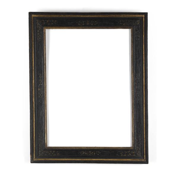 Cornice a cassetta in legno ebanizzato, XIX secolo