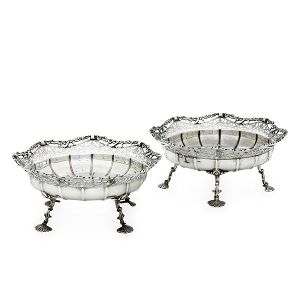 Birmingham, 1918, argentieri Mappinn e Webb Ltd Coppia di alzate