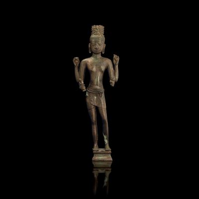 Figura di Maitreya "prakhon Chai Style" in Bronzo, Thailandia, XIX Secolo