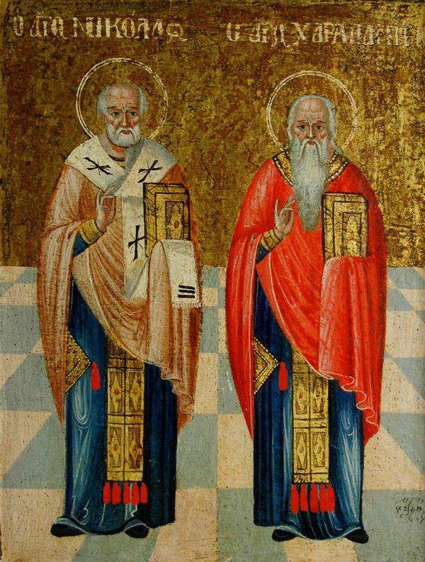 Scuola del XIX secolo Due santi